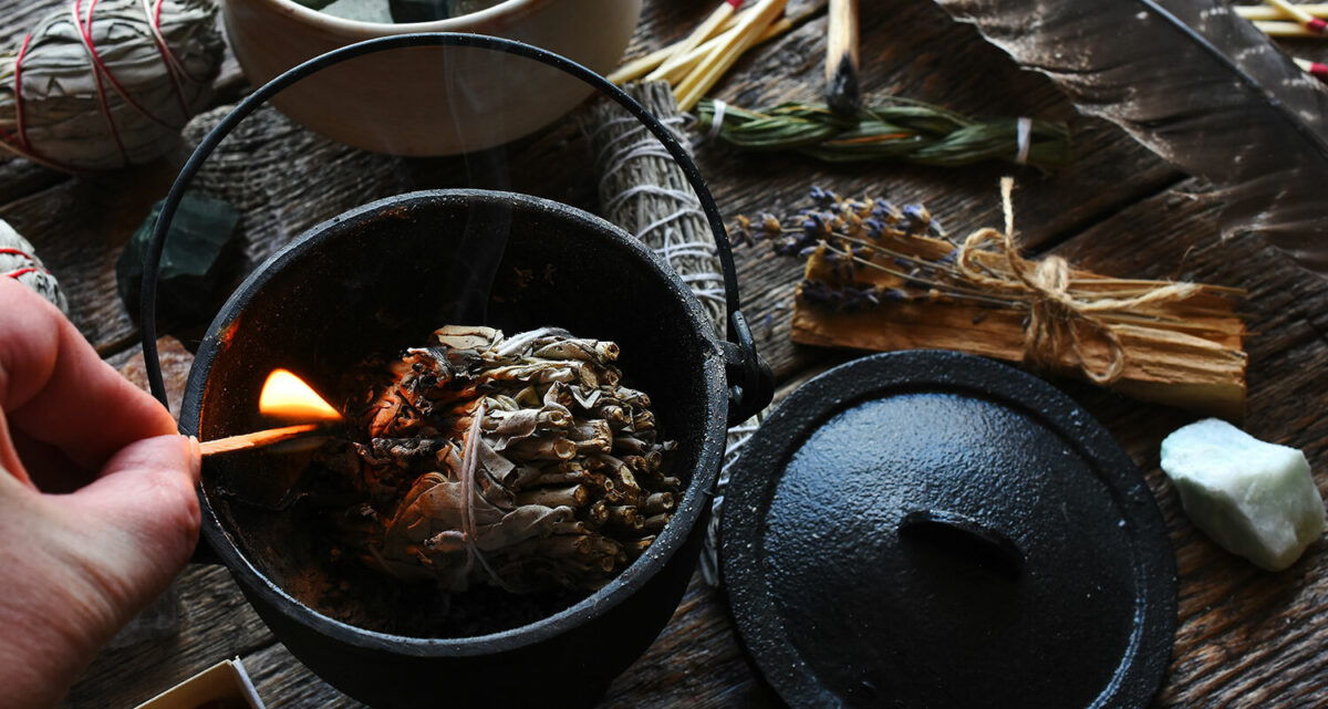 Buring herbs rituals