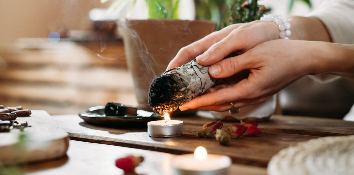 Burn sage cleanse clear your space