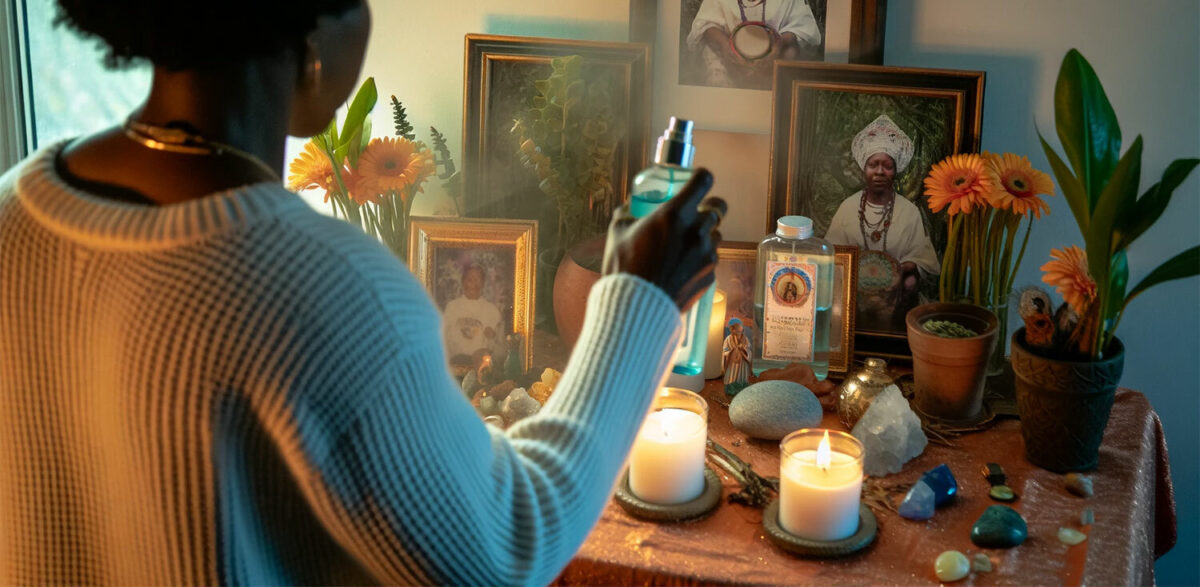 Cleanse ancestor altar florida water