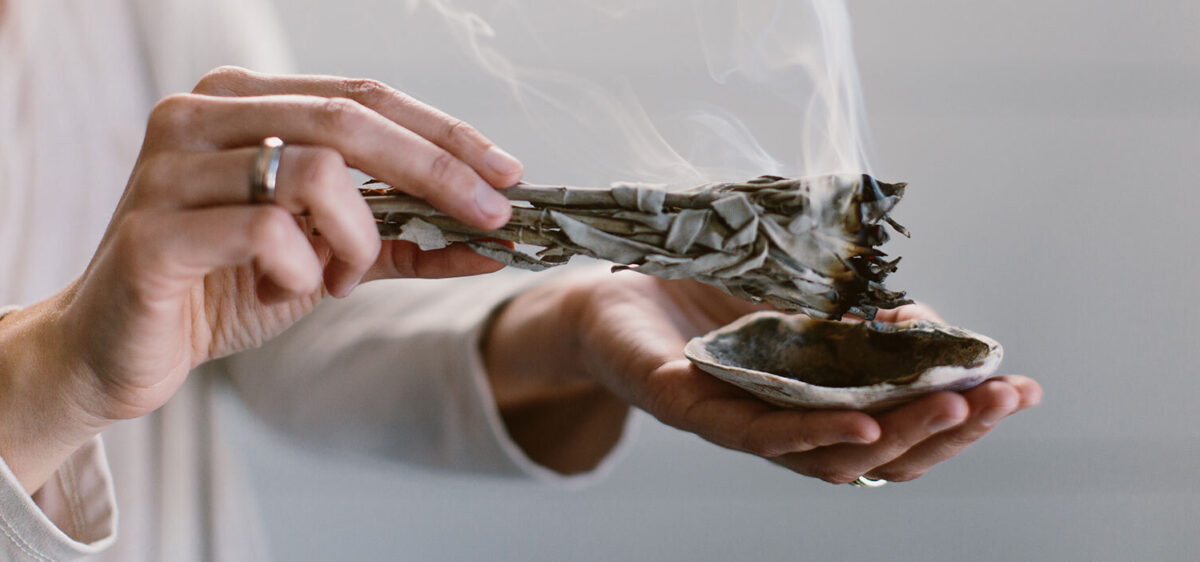 Cleansing burning sage