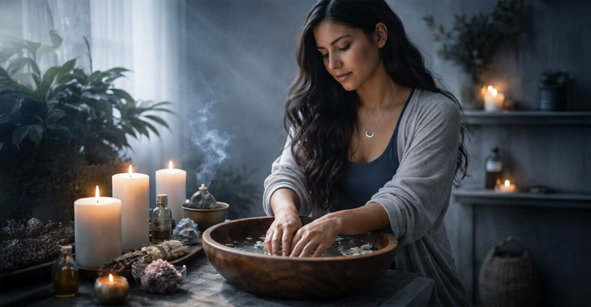 Cleansing spiritual waters before ritual