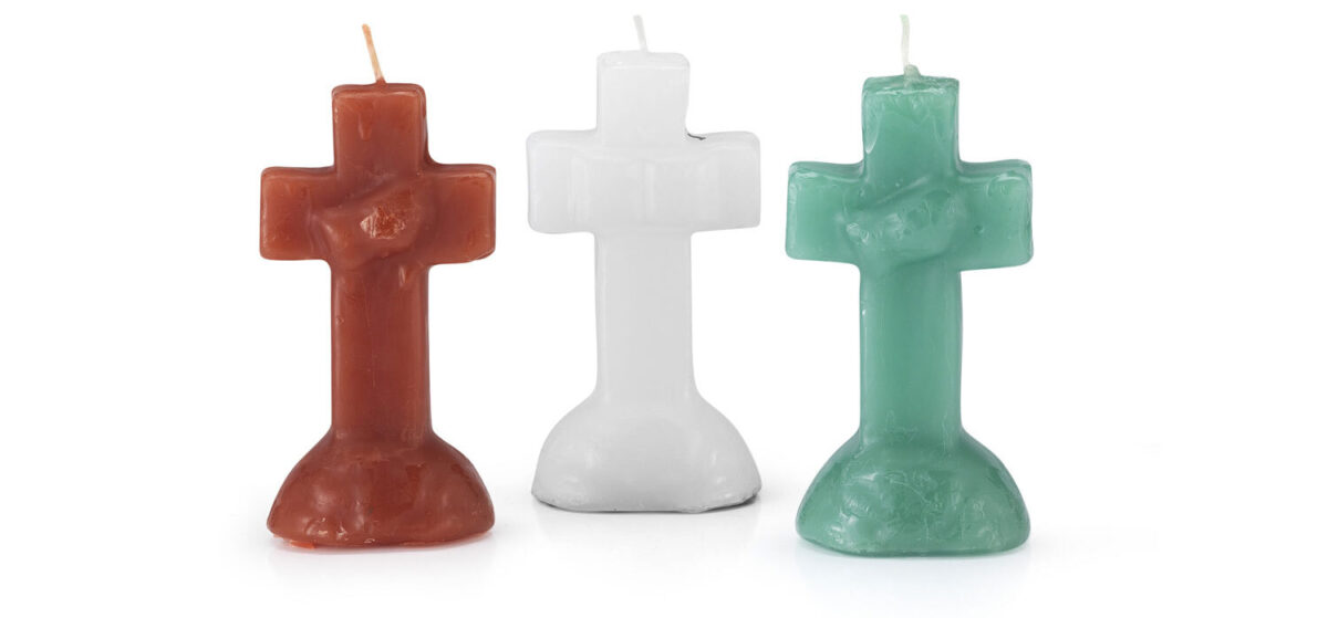 Crucifix image candles