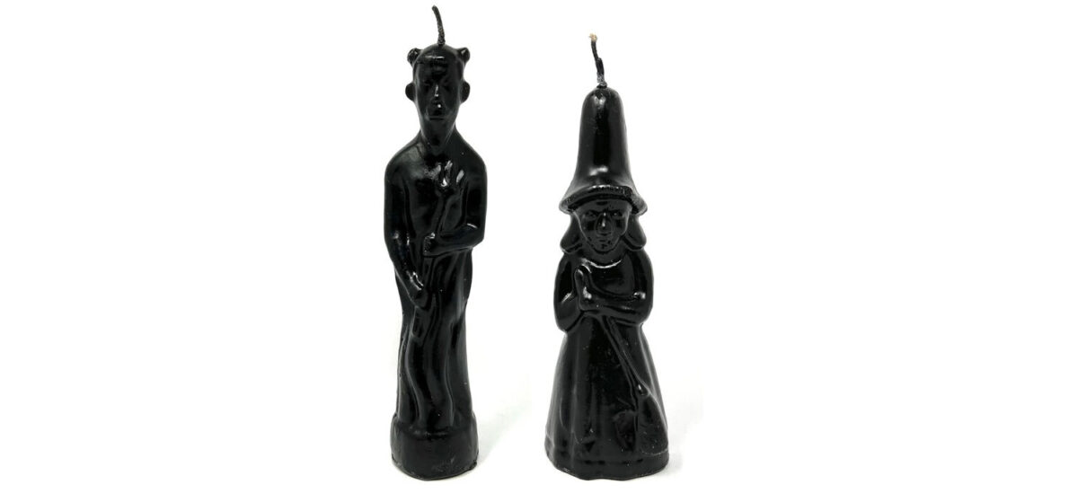 Devil witch black image candles