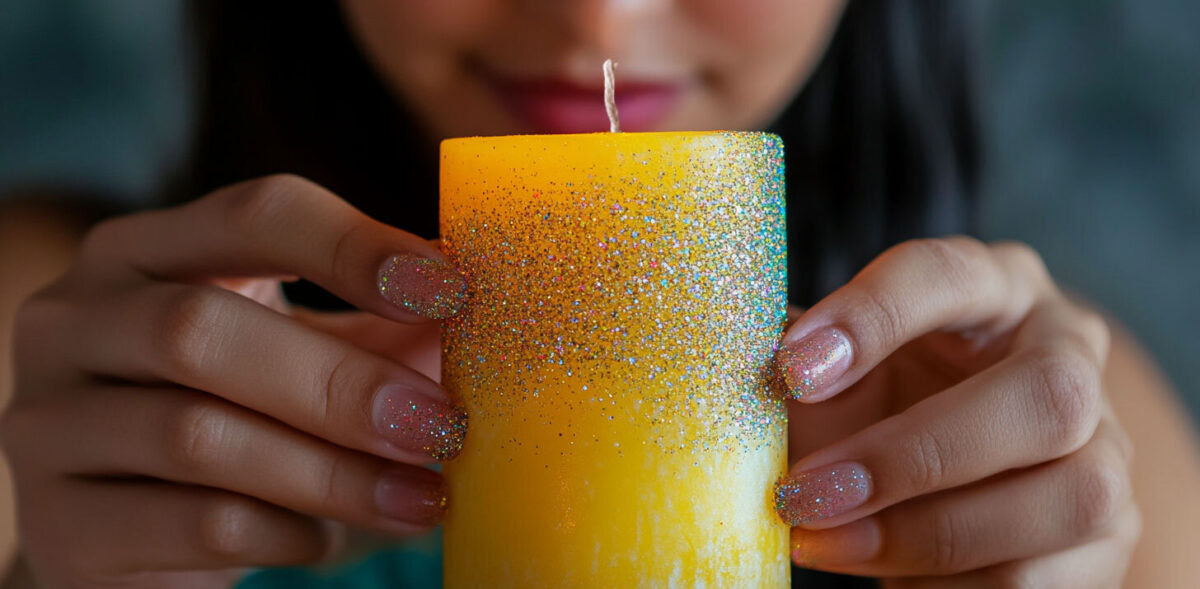Dressing spell candle glitter