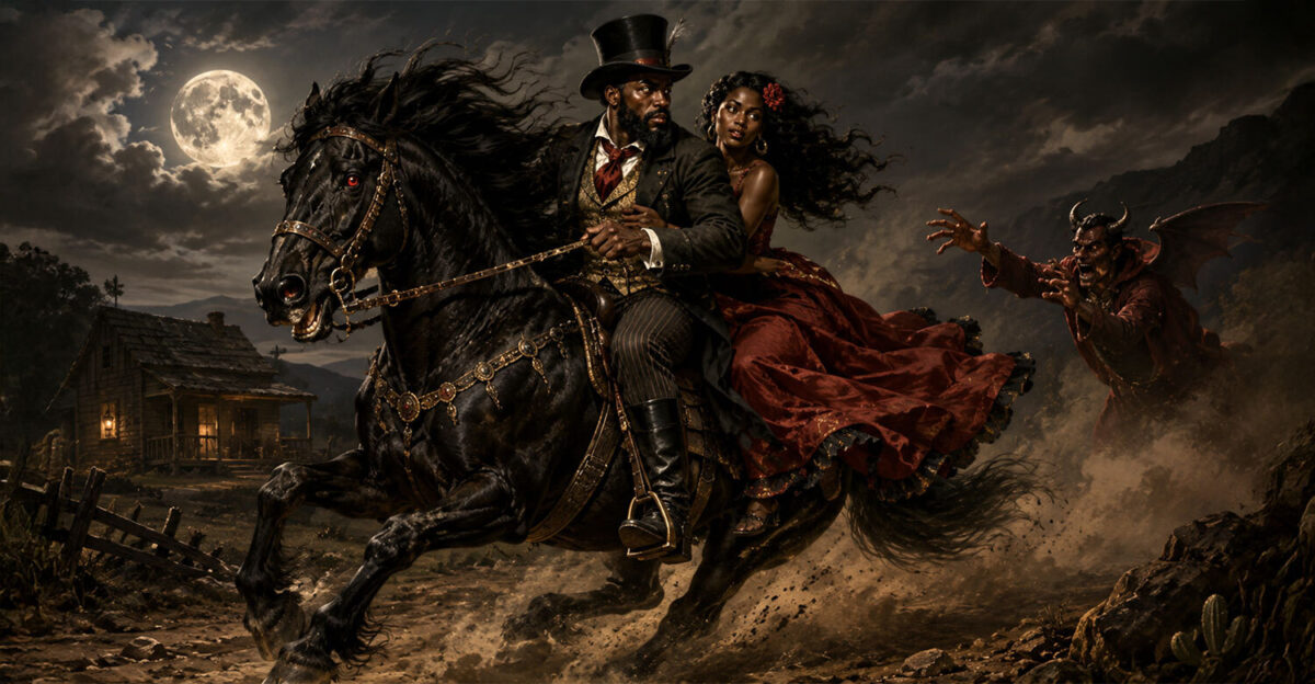 Juan el conquistador stealing the devils horse
