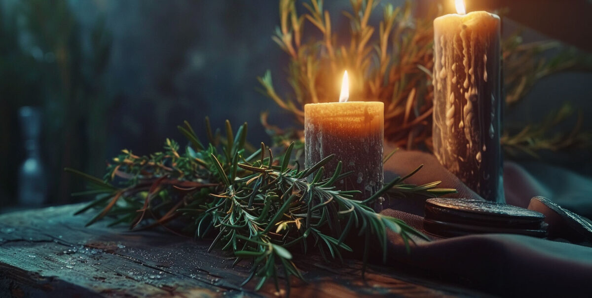 Rosemary herb ritual altar