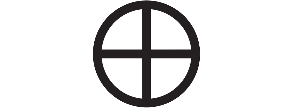 Solar cross magic symbol