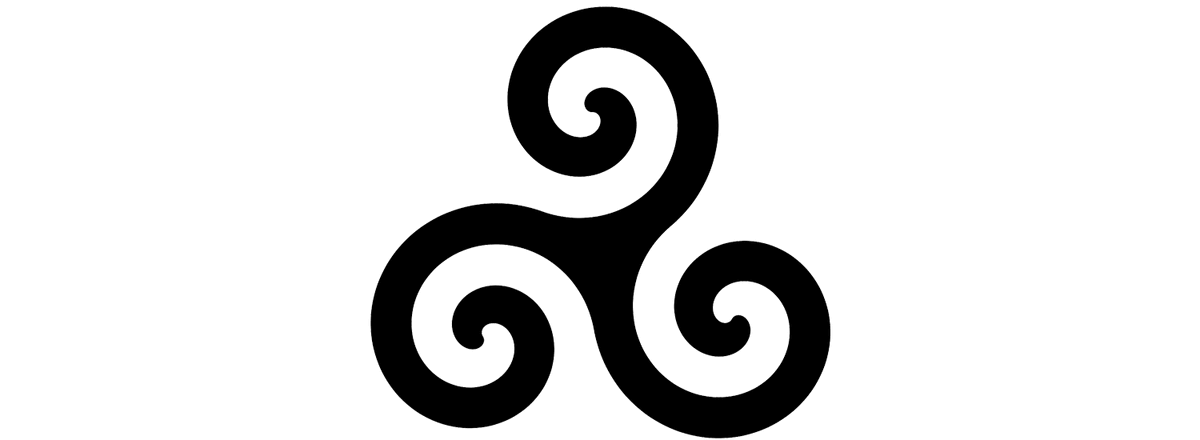 Triskele triple spiral magic symbol