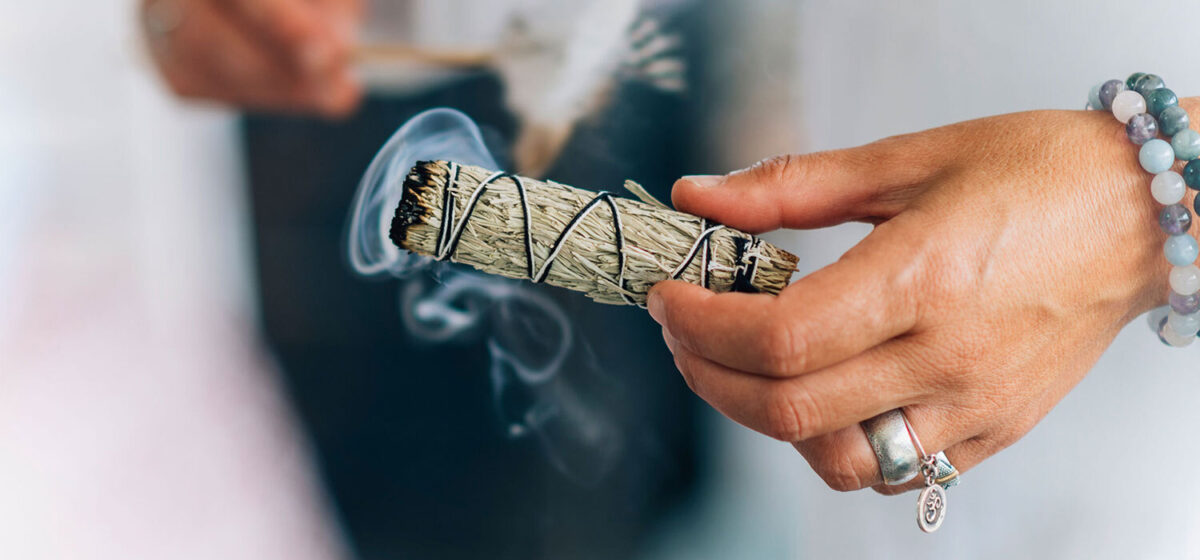 White sage smudging cleansing