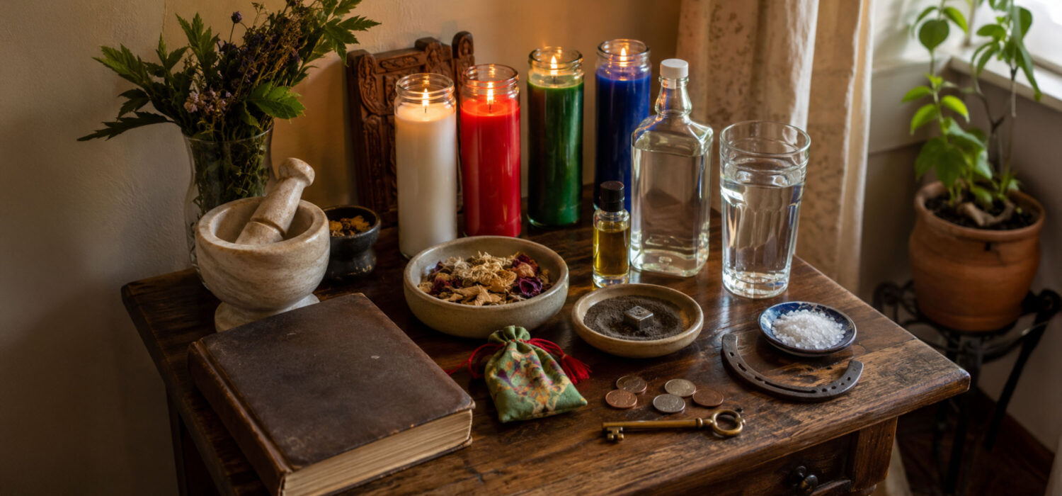 Hoodoo home practice altar