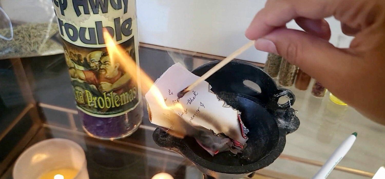 Keep away trouble candle spell