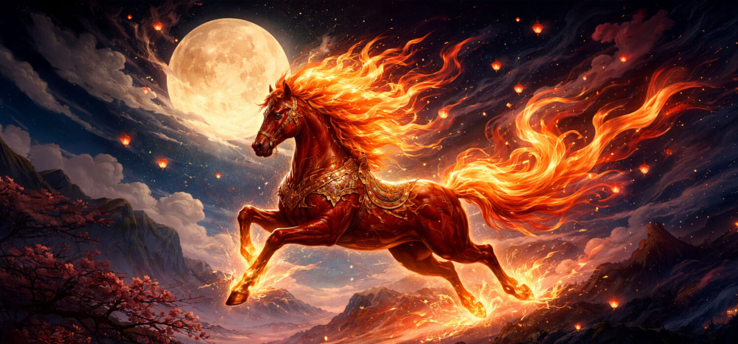 Lunar new year fire horse rituals