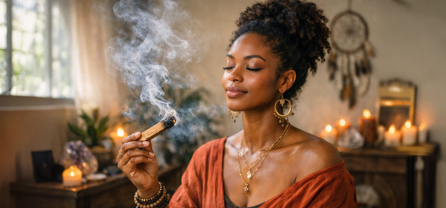 Palo santo smoke cleansing