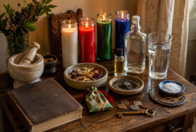 Hoodoo home practice altar