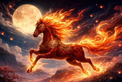 Lunar new year fire horse rituals