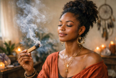 Palo santo smoke cleansing