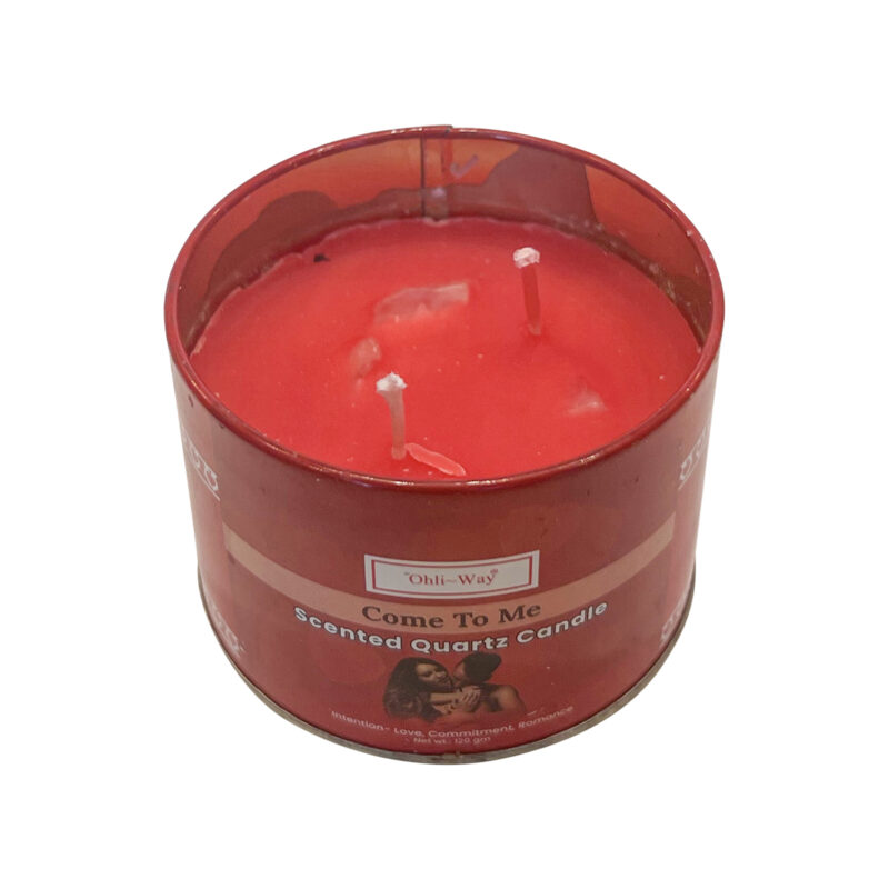 Come to me ven a mi scented quartz candle top