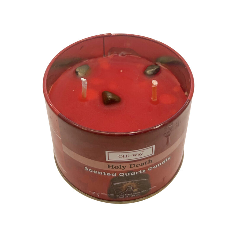 Holy death santa muerte scented quartz candle top