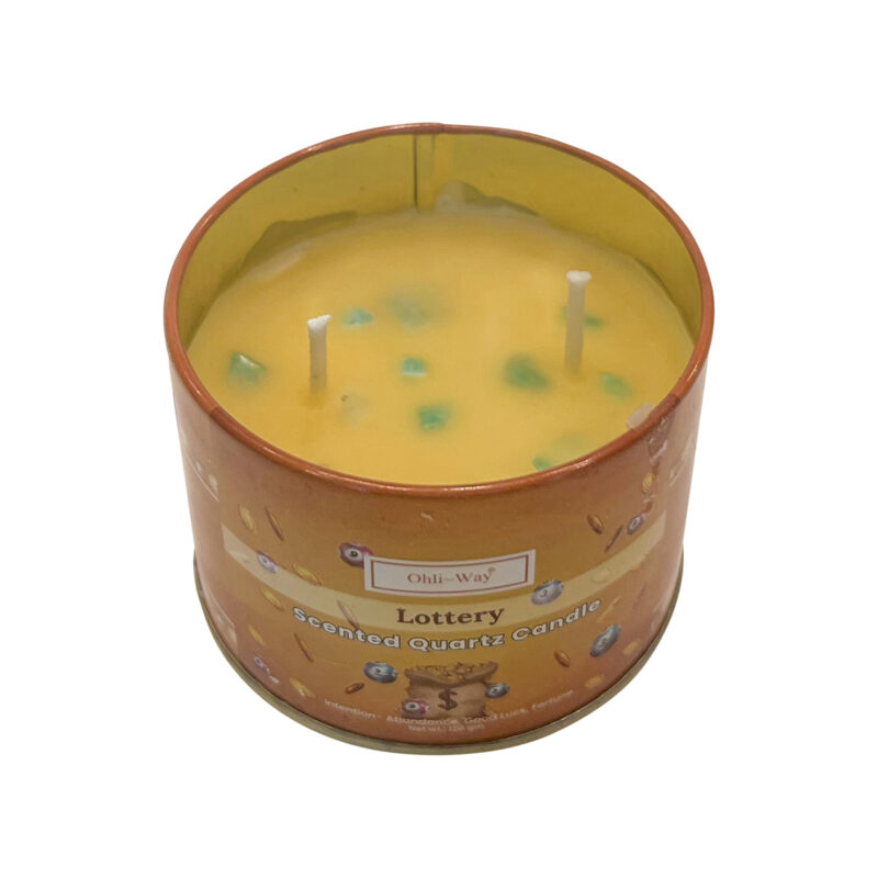 Lottery loteria scented quartz candle top