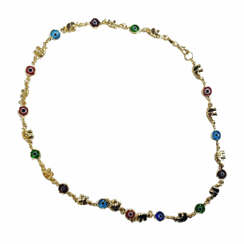 Lucky elephant gemstone necklace