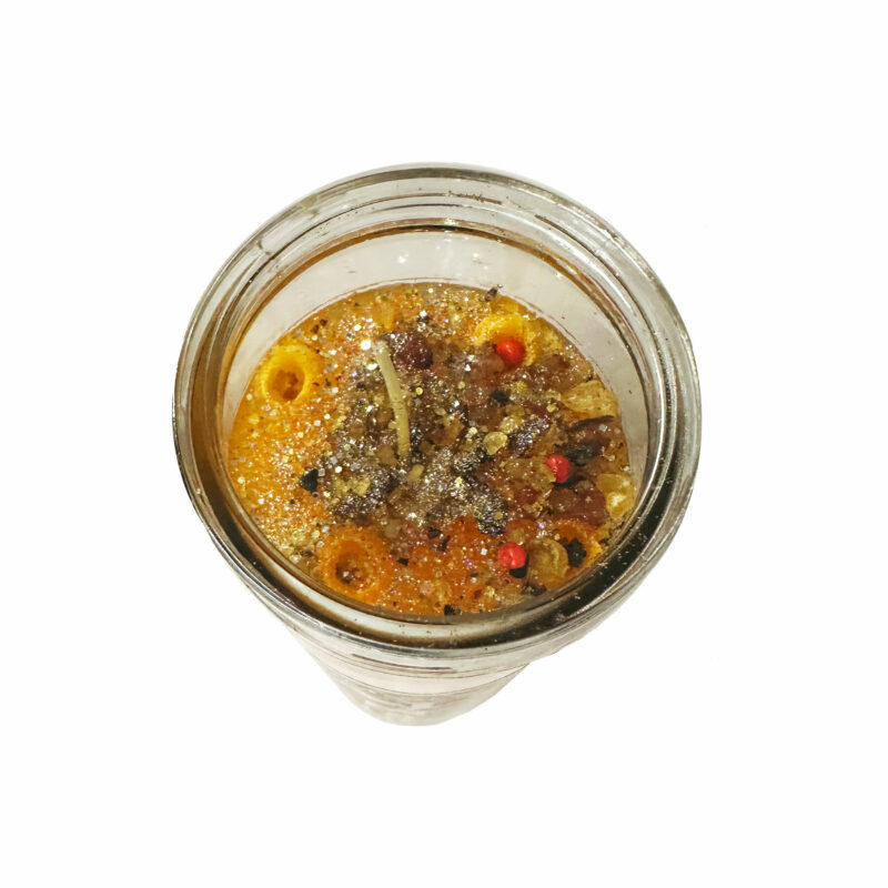 Palo santo holy wood scented candle top