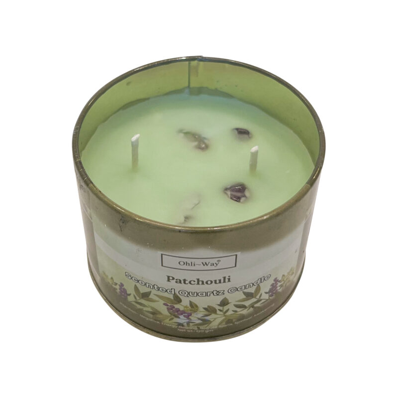 Patchouli pachuli scented quartz candle top