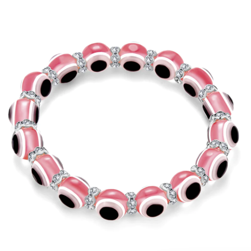 Pink evil eye bracelet