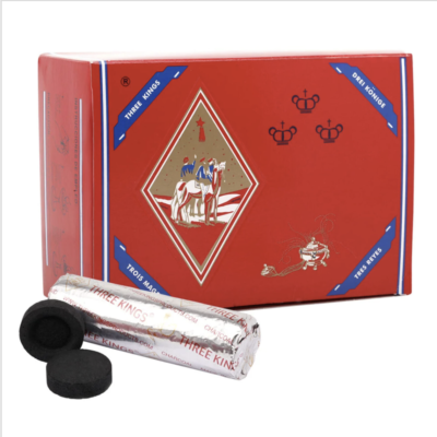 3 Kings Charcoal 33mm roll — 10 quick-lighting charcoal discs for burning incense and resins